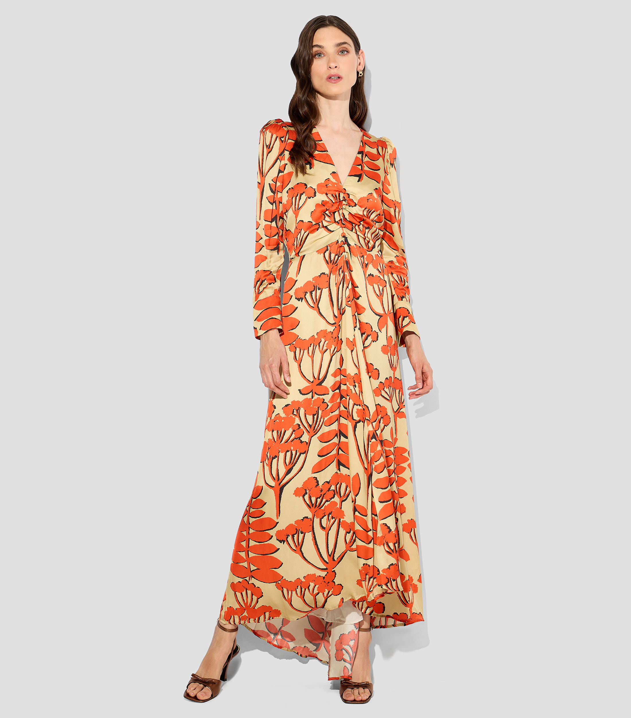 Vestido midi estampado Mujer